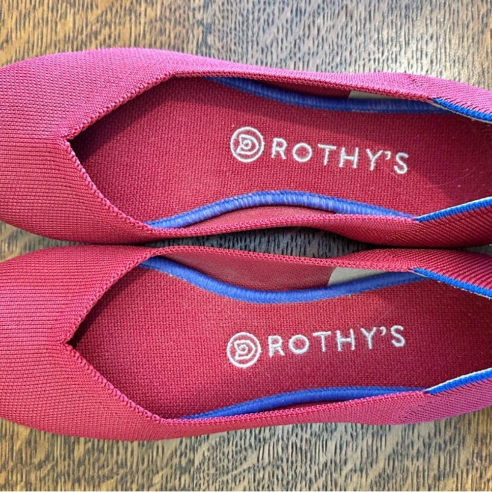 Rothy’s Flats Size 8 Red Knit Pointed Toe Washable & Sustainable Valentines 💌